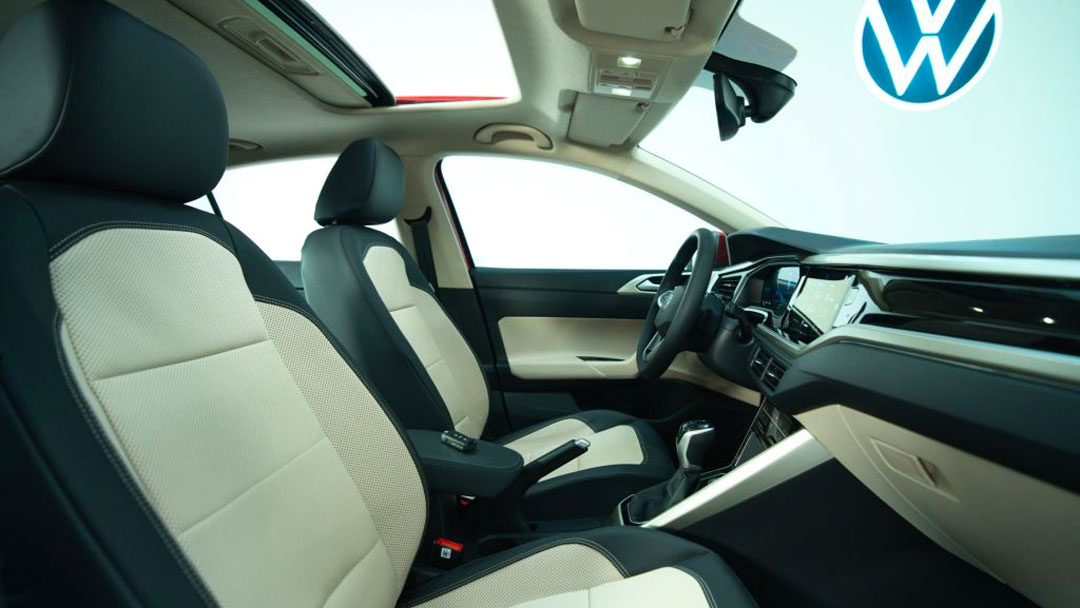 Toàn bộ ghế ngồi trên Volkswagen Virtus 2023 đều được bọc da có lỗ thông khí tinh tế 