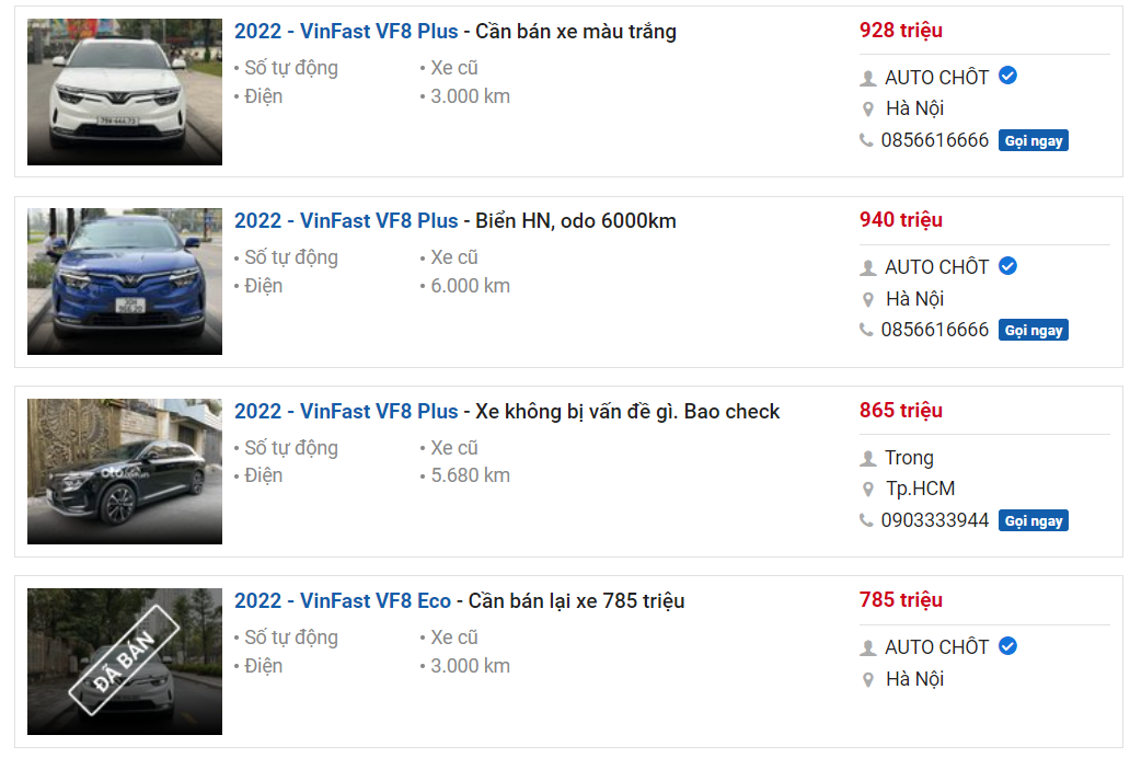 Giá xe VinFast VF 8 Eco.