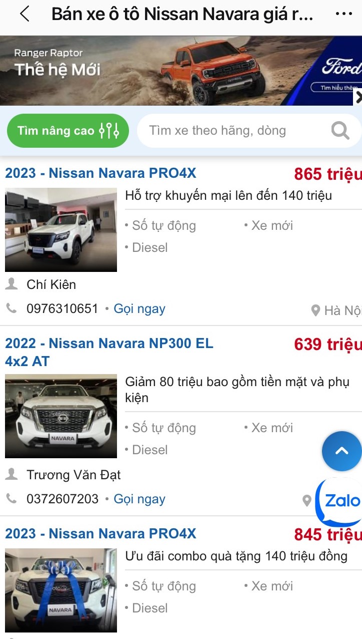 nhiều đại lý đang rao bán xe Nissan Navara với mức ưu đãi từ 60 - 140 triệu đồng. 1
