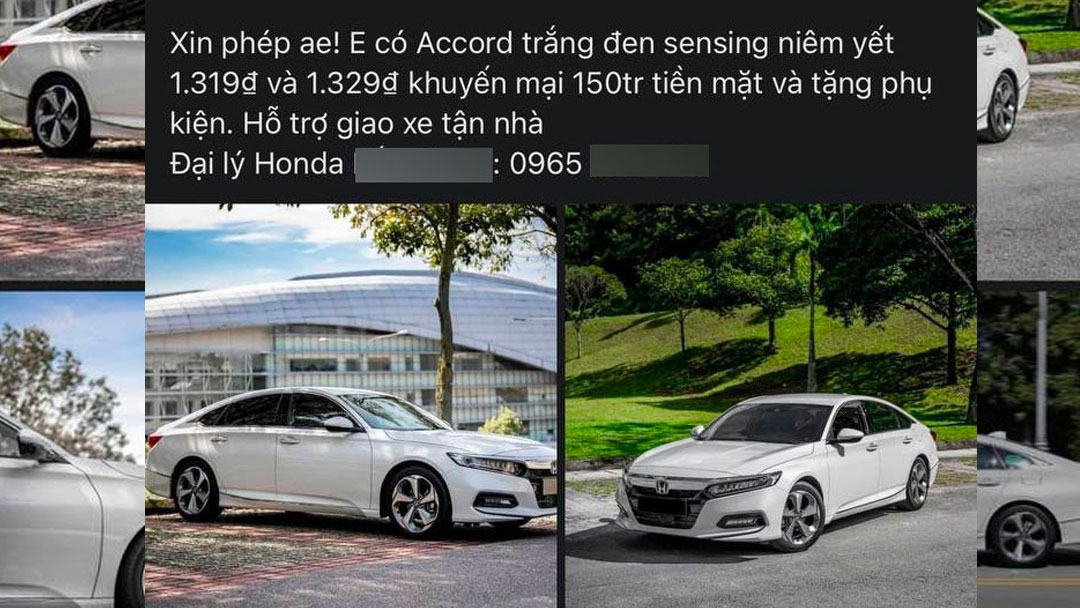 Honda Accord cũng nhận được ưu đãi hấp dẫn