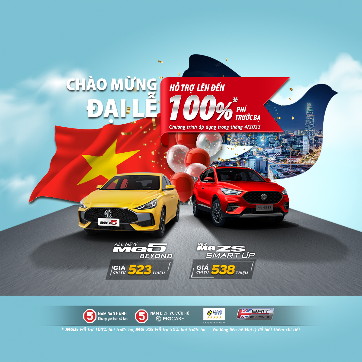 Chi tiết chương trình ưu đãi các dòng xe MG tháng 4.
