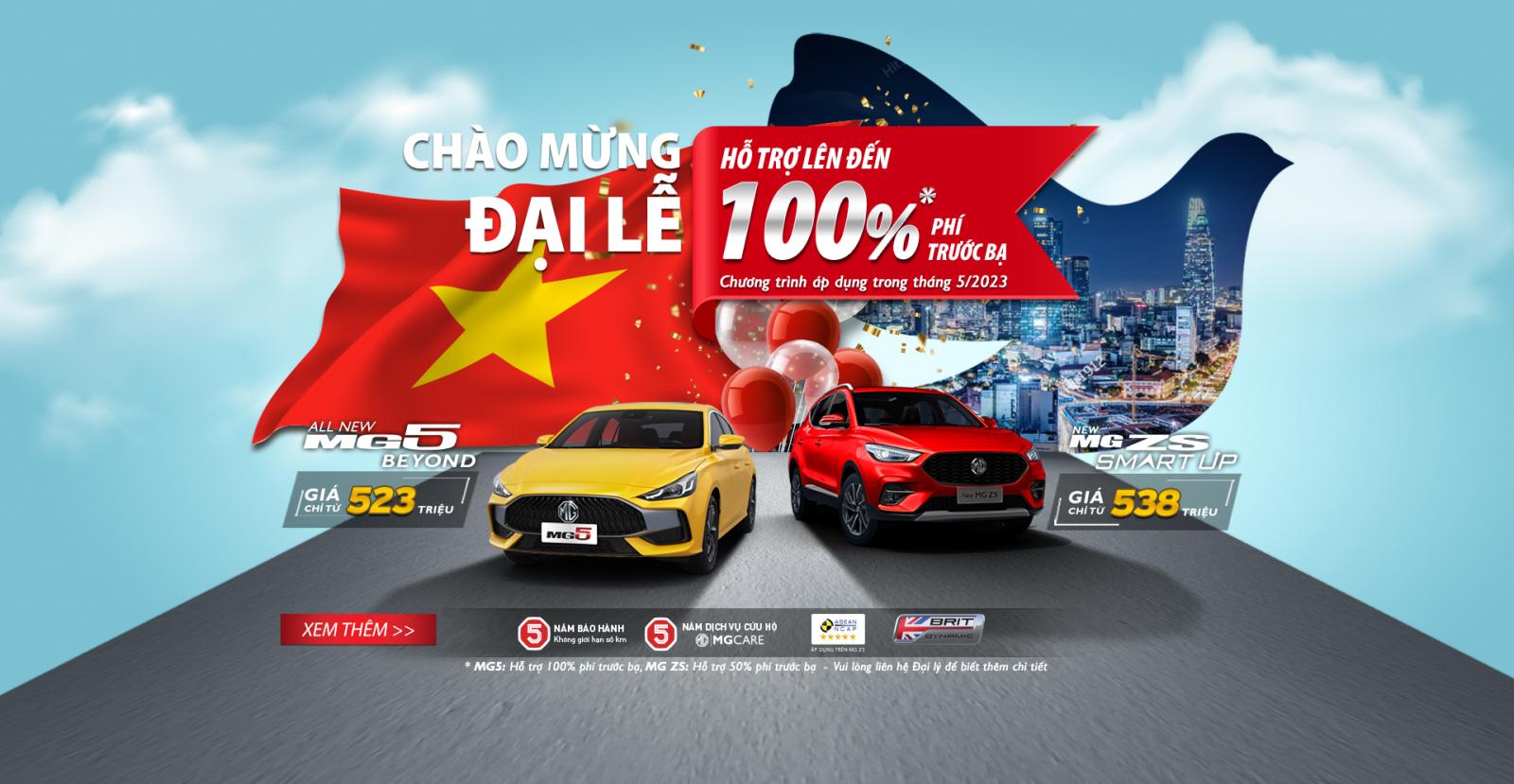 Chi tiết chương trình ưu đãi các dòng xe MG tháng 5.