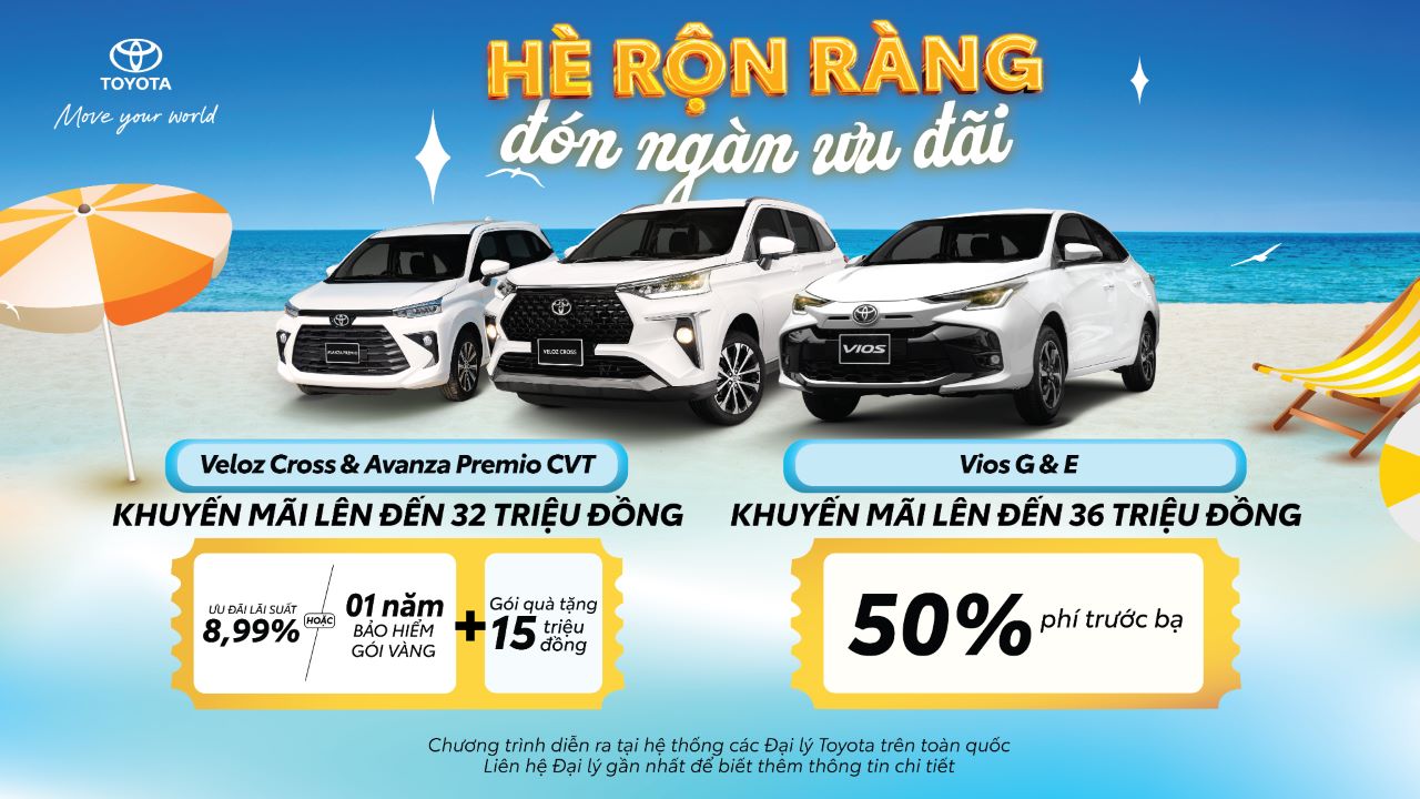 Chào hè với ưu đãi hấp dẫn khi mua Veloz Cross, Avanza Premio và Vios trong tháng 6 1