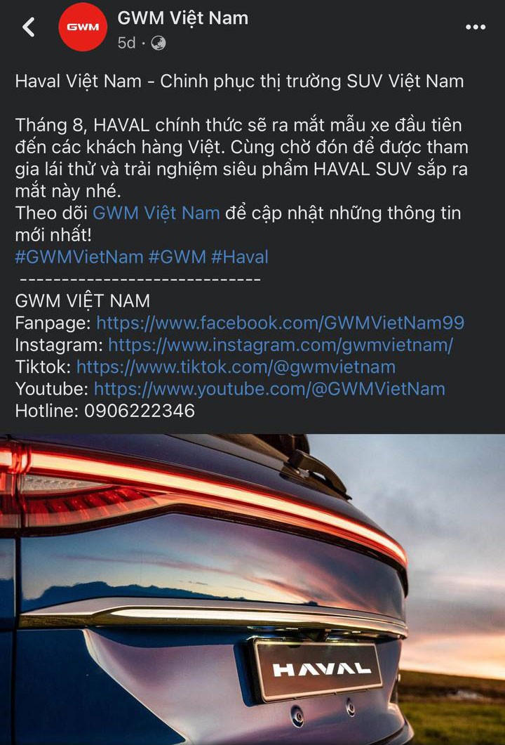 Thêm hãng ô tô Trung Quốc có website chính thức tại Việt Nam, chốt lịch bán xe ngay trong tháng 8.
