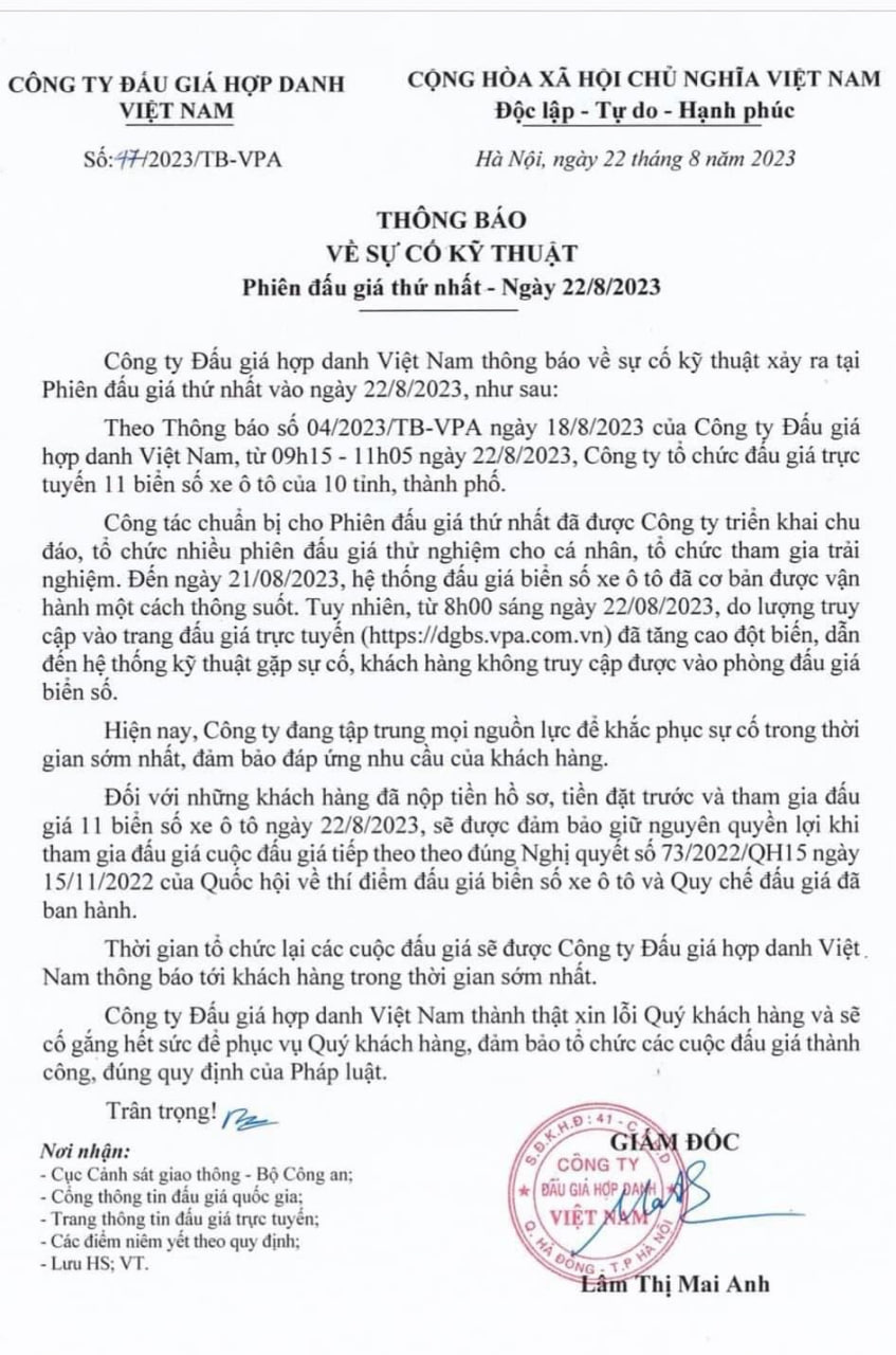 Đấu giá biển số - Nhiều người mòn mỏi chờ hoàn cọc sau vụ lỗi hệ thống 1