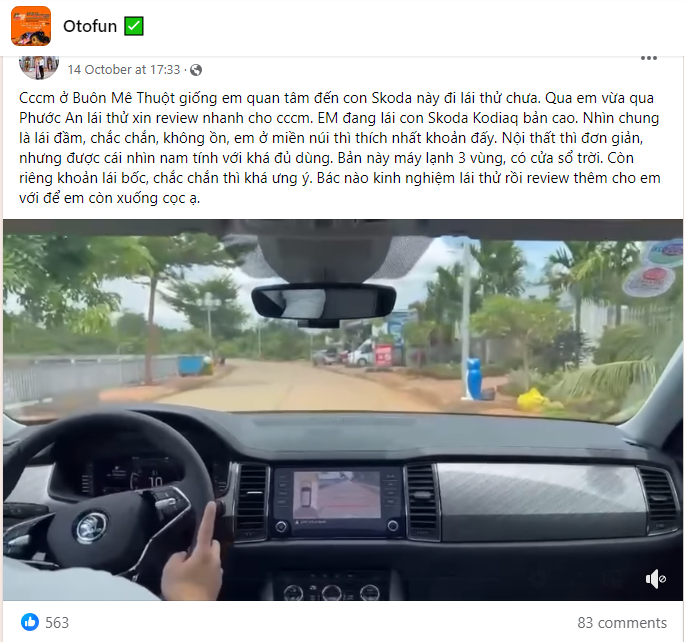 Một bài viết review sau khi lái thử trên một group cộng đồng.