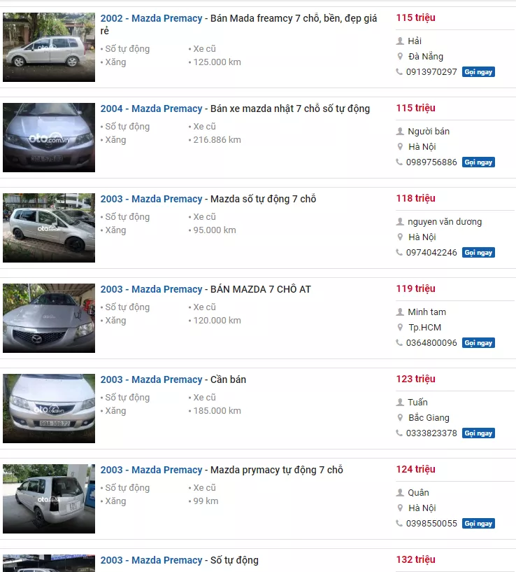  Mazda Premacy: giá 115-135 triệu đồng 1