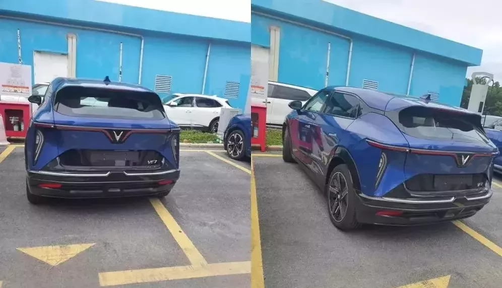 Hình ảnh VinFast VF 7 xuất hiện trong khuôn viên nhà máy của hãng.