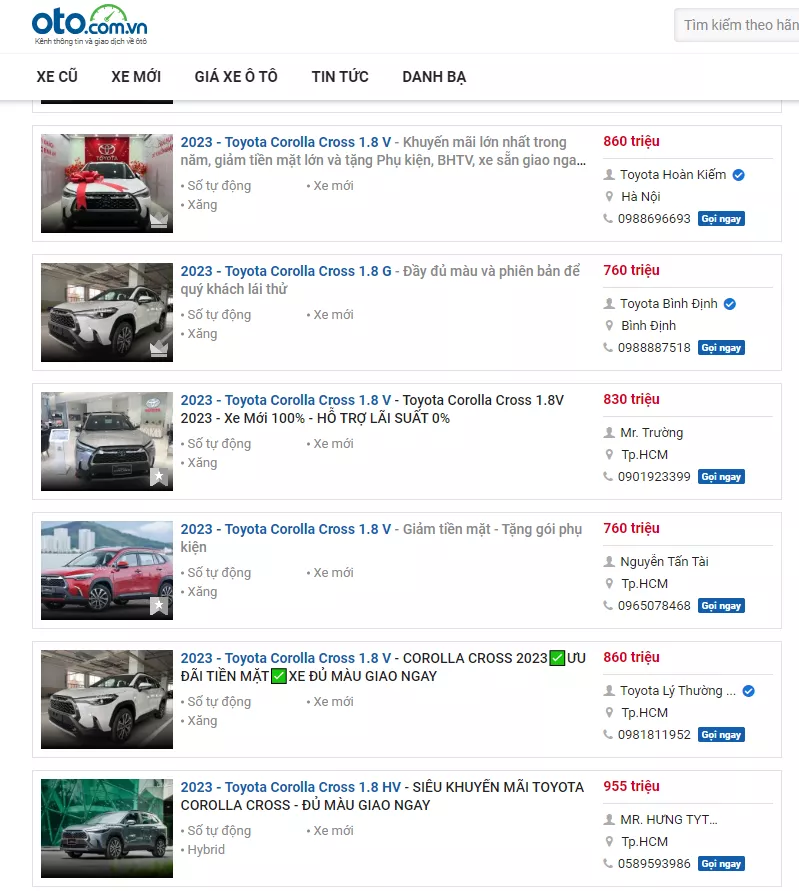 Tin rao bán xe Toyota Corolla Cross kèm ưu đãi tại đại lý trên Oto.com.vn Tin rao bán xe Toyota Corolla Cross kèm ưu đãi tại đại lý trên Oto.com.vn.