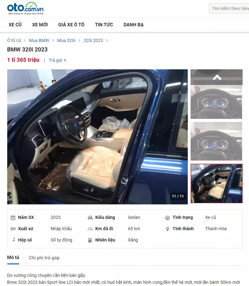 Tin rao bán xe BMW 320i LCi 2023 trên Oto.com.vn