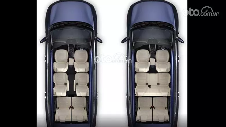cấu hình ghế ngồi trên KIA Carens.