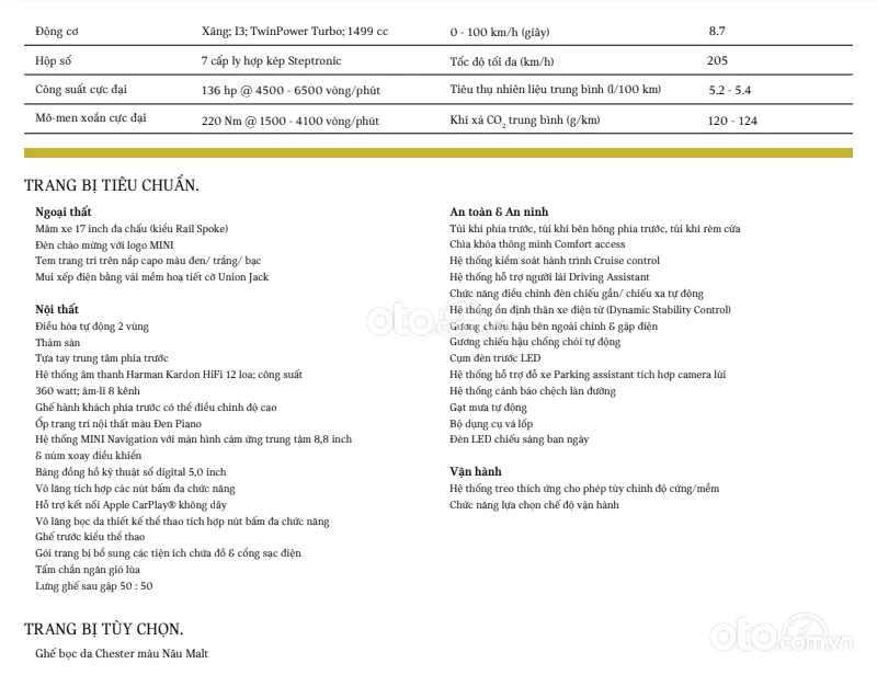 Thông số kỹ thuật xe MINI Convertible 2022.