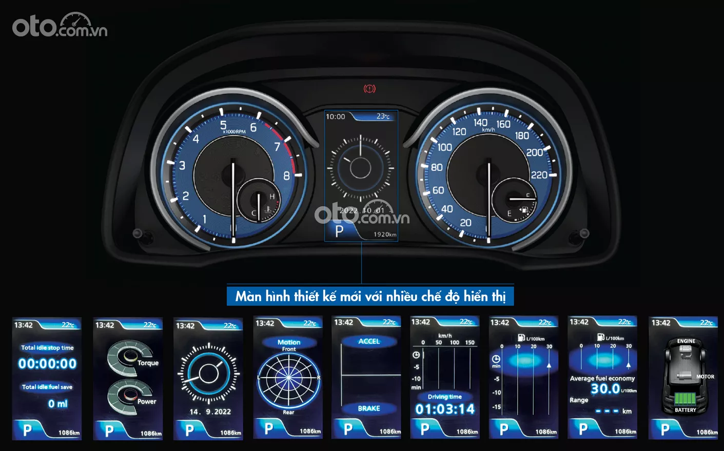 Đồng hồ thông số xe Suzuki Hybrid Ertiga 2022.