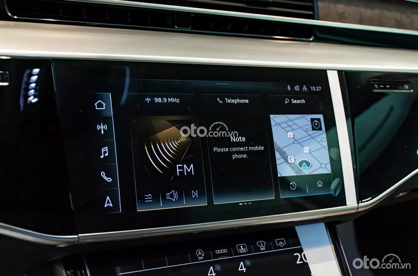 Màn hình giải trí trung tâm xe Audi A8 2022.