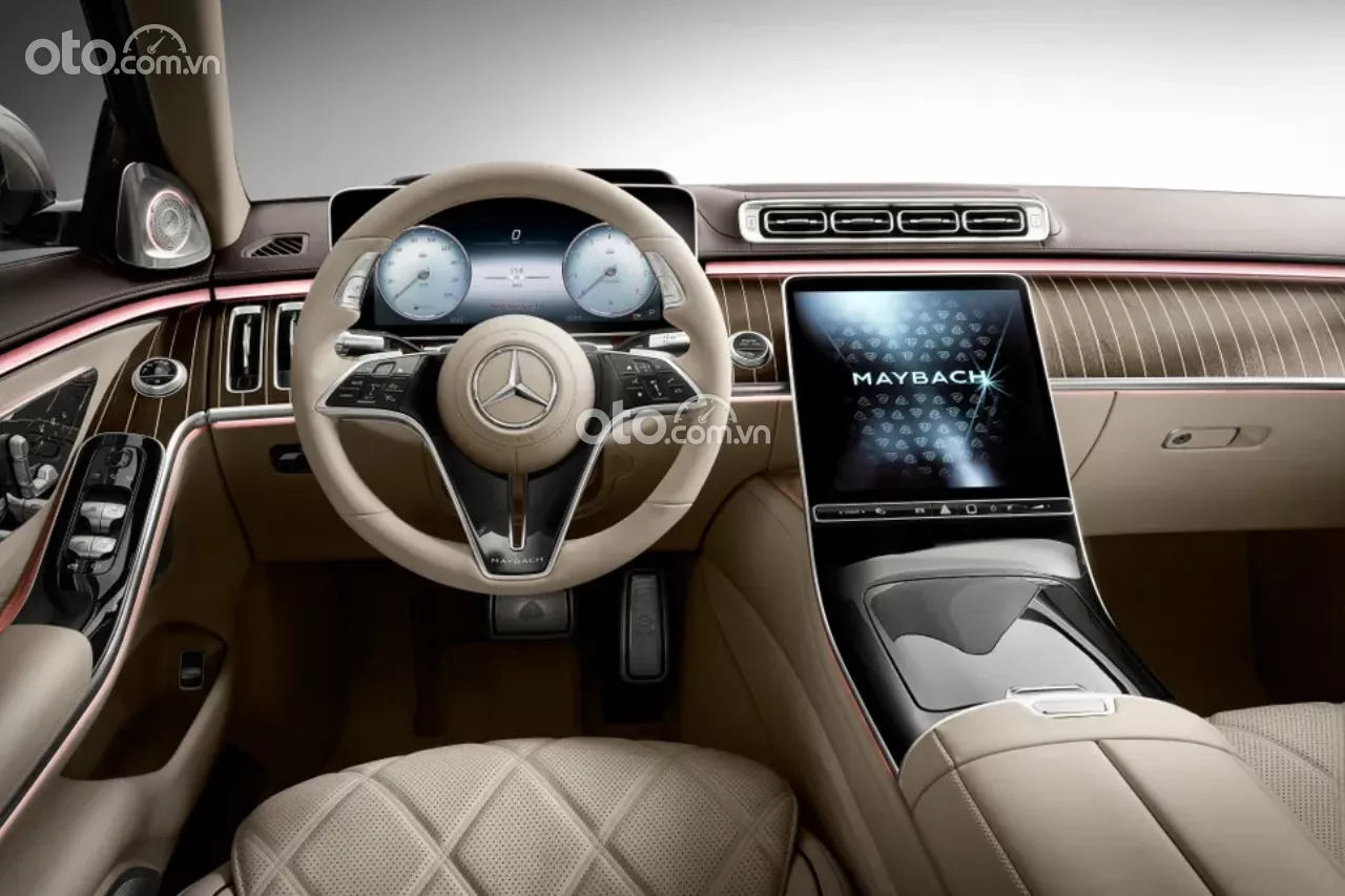 Thiết kế vô-lăng, màn hình mới trên Mercedes-Maybach S 680 4Matic 2023.