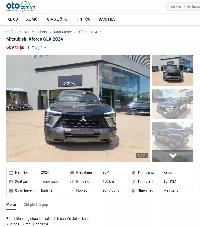 Tin rao bán xe Mitsubishi Xforce GLX 2024 cũ.
