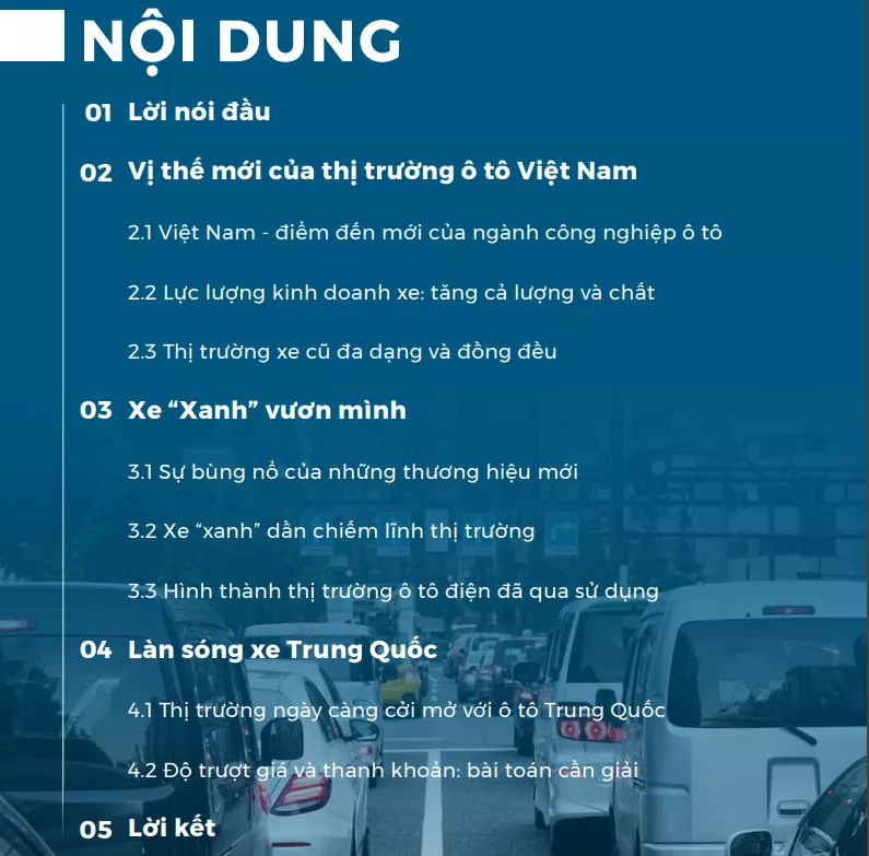 Báo cáo thị trường ô tô cũ 2024.