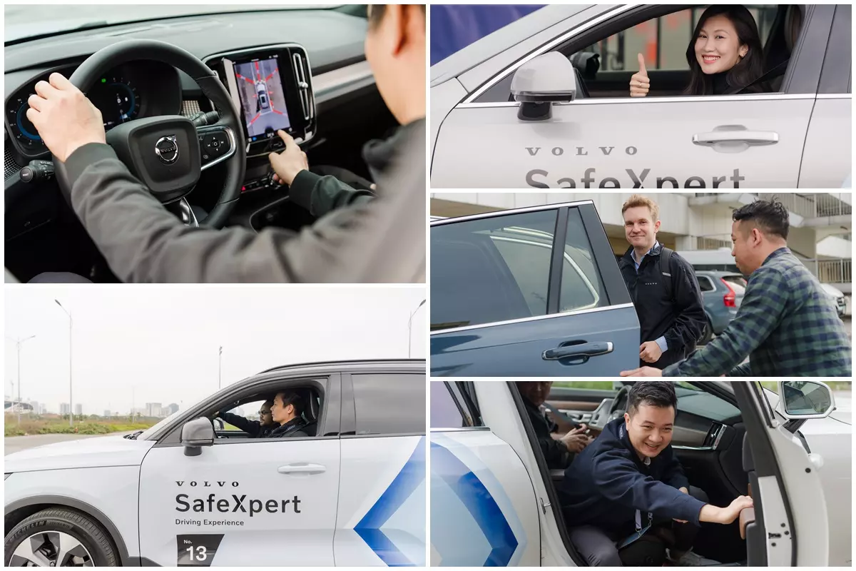 Khách tham gia trải nghiệm các dòng xe Vovol trên trường đua F1 Mỹ Đình, Hà Nội.