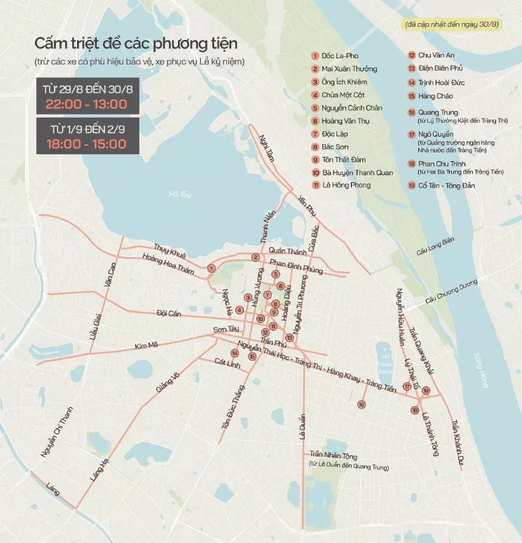 Những tuyến phố bị cấm triệt để.