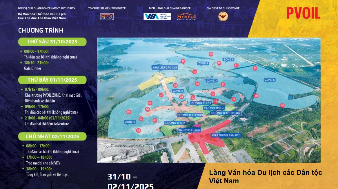 Chi tiết lịch trình 3 ngày thi đấu tại giải PVOIL VOC 2025 Chi tiết lịch trình 3 ngày thi đấu tại giải PVOIL VOC 2025.