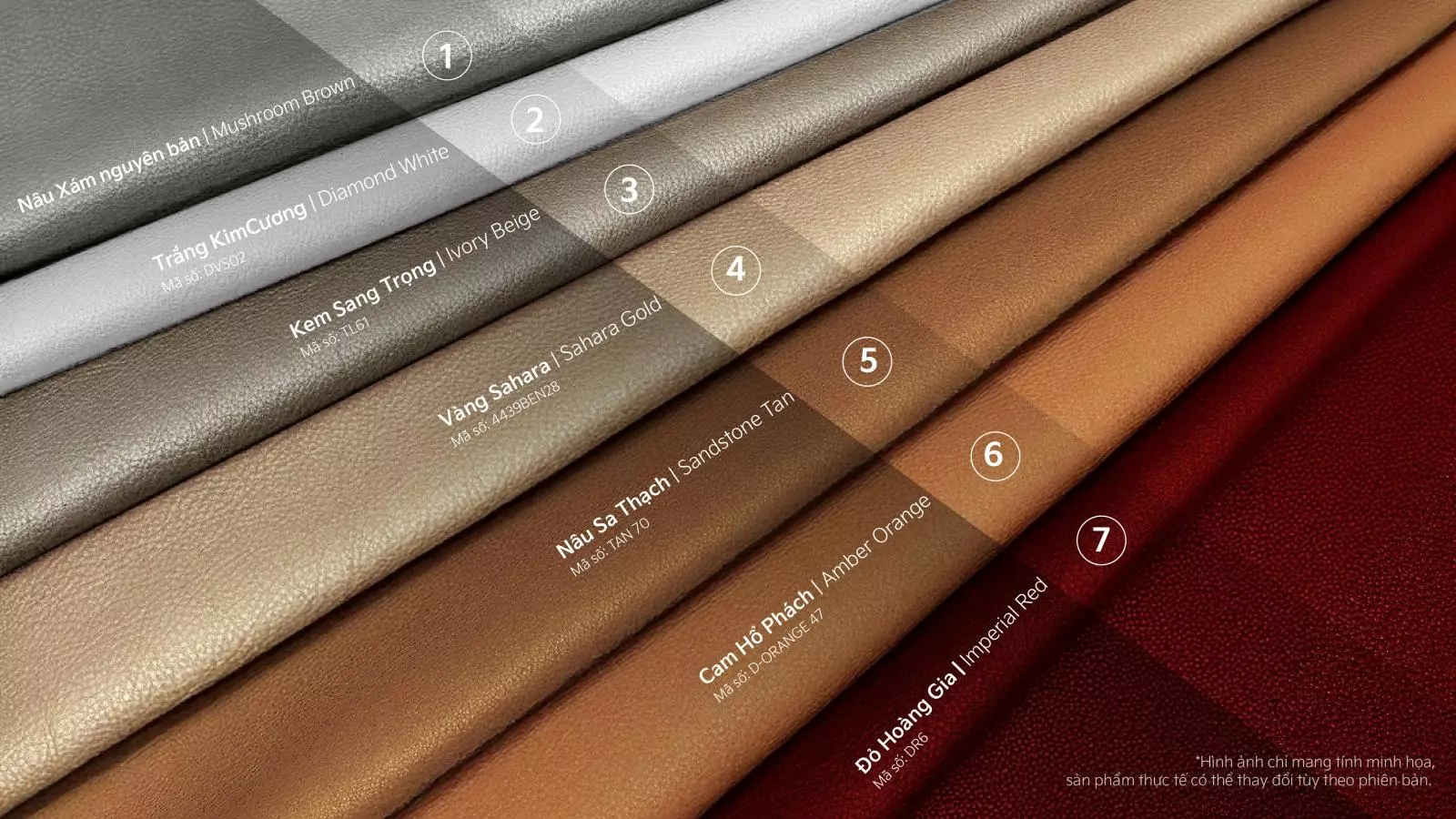 Bảng màu nội thất mở rộng trên Carnival Hybrid Premium.