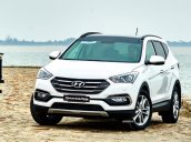 Bán Hyundai Santa Fe sản xuất 2018 màu trắng, hỗ trợ vay vốn 80% giá trị xe, có sẵn xe giao ngay