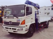 Bán Hino 8 tấn lắp cẩu 5 tấn Tanado, màu trắng