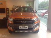 Bán xe Ford Ranger bản cao cấp nhất Wildtrak Navigation 3.2 4x4, màu cam, sản xuất 2017 tại Điện Biên