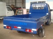 Bán xe tải Dongben 870kg thùng lửng, màu xanh, trả góp