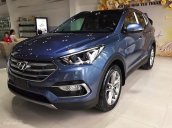 Bán Hyundai Santa Fe 2.4 4WD đời 2017, màu xanh lam