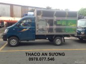 Thaco Towner 990 2018 tải trọng 990kg thùng kín máy xăng, tiết kiệm nhiên liệu, máy công nghệ Suzuki