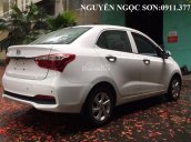 Bán xe Hyundai Grand i10 Sedan 2018, màu trắng, hỗ trợ trả góp 90% giá trị xe, hỗ trợ chạy Grab, liên hệ: 0911.377.773