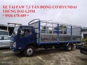 Cần bán xe tải Faw 7.3 tấn, động cơ Hyundai D4DB, thùng dài 6.25m, cabin Isuzu hiện đại