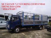 Cần bán xe tải Faw 7.3 tấn, động cơ Hyundai D4DB, thùng dài 6.25m, cabin Isuzu hiện đại