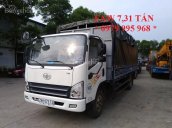 Bán xe tải Faw 7,31 tấn thùng khung mui phủ bạt dài 6,25M, liên hệ 0979 995 968