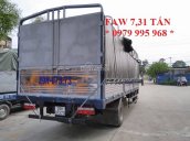 Bán xe tải Faw 7,31 tấn thùng khung mui phủ bạt dài 6,25M, liên hệ 0979 995 968