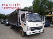 Bán xe tải Faw 7,31 tấn thùng khung mui phủ bạt dài 6,25M, liên hệ 0979 995 968