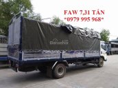 Bán xe tải Faw 7,31 tấn thùng khung mui phủ bạt dài 6,25M, liên hệ 0979 995 968