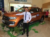 Bán Ford Ranger Wildtrak đời 2017, màu vàng đồng, xe nhập Thái Lan tặng nắp thùng
