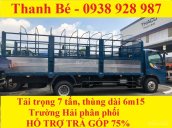 Cần bán xe Thaco Ollin 700B, tải trọng 7 tấn, thùng dài 6m15, đời 2017, hỗ trợ trả góp 75%