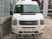 Bán xe Ford Transit bản Luxury màu trắng đời 2018, giao xe ngay, hỗ trợ trả góp tối đa, thủ tục nhanh gọn