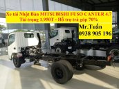 Bán xe tải Nhật Bản Mitsubishi Fuso Canter 4.7 tải trọng 1T9, lưu thông thành phố trả góp