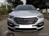 Cần bán xe Hyundai Santa Fe 2017 màu bạc 2.4 tự động, máy xăng, 2 cầu