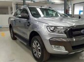 Hưng Yên Ford bán xe bán tải Ranger Wildtrak 3.2 màu bạc, model 2018 mới toanh, giá rẻ sập sàn