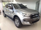 Hưng Yên Ford bán xe bán tải Ranger Wildtrak 3.2 màu bạc, model 2018 mới toanh, giá rẻ sập sàn