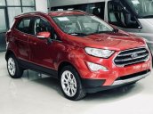 Bán xe Ford Ecosport năm 2018 màu đỏ, giá 640 triệu, hỗ trợ trả góp lên tới 90%, KM tiền mặt, phim, sàn, BH thân vỏ