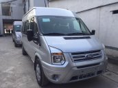 Bán xe Ford Transit 2018, màu bạc, giá rẻ nhất thị trường, hỗ trợ trả góp lãi suất ưu đãi