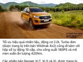 Ranger Wildtrak-XLS-XL trả góp 150tr lấy xe, tặng bảo hiểm, KM tặng phụ kiện, hỗ trợ đăng ký, giao xe, LH 0931.252.839