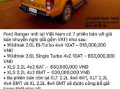 Ranger Wildtrak-XLS-XL trả góp 150tr lấy xe, tặng bảo hiểm, KM tặng phụ kiện, hỗ trợ đăng ký, giao xe, LH 0931.252.839