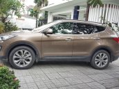 Bán Hyundai Santa Fe 4WD 2.4AT màu nâu, máy xăng, số tự động, bản full, sản xuất 2015/2016, gốc Sài Gòn